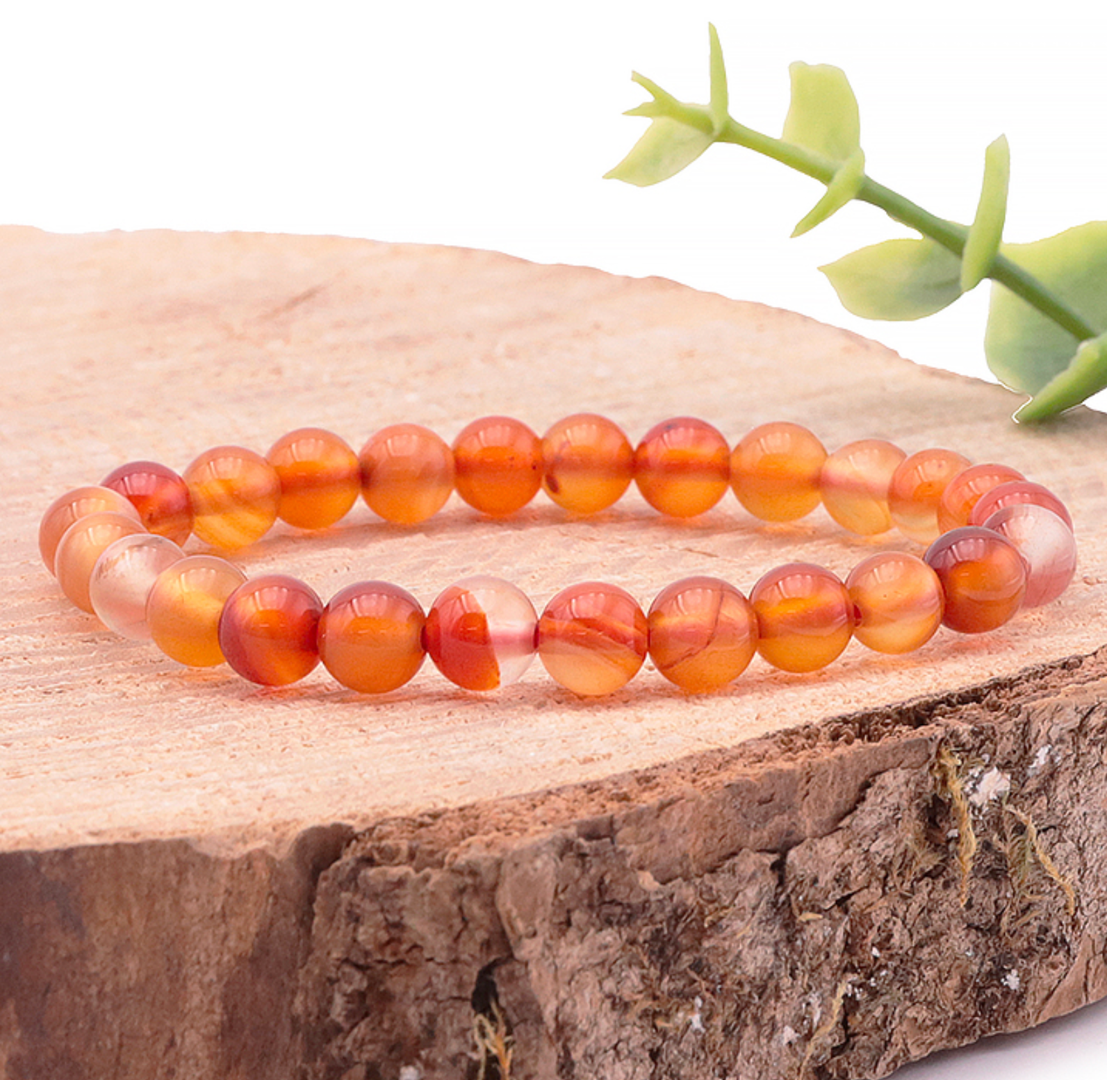 Bracelet boule 06mm Cornaline A (taille 0)
