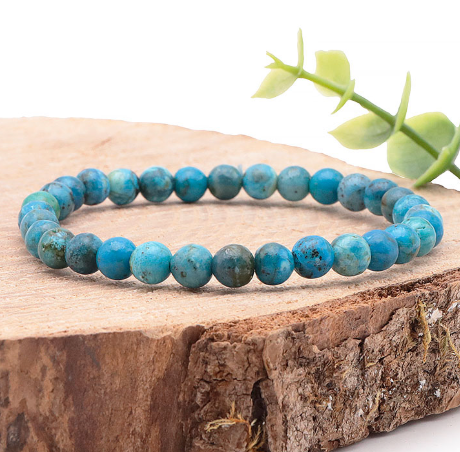 Bracelet boule 06mm Opale bleue des Andes Traitée AA