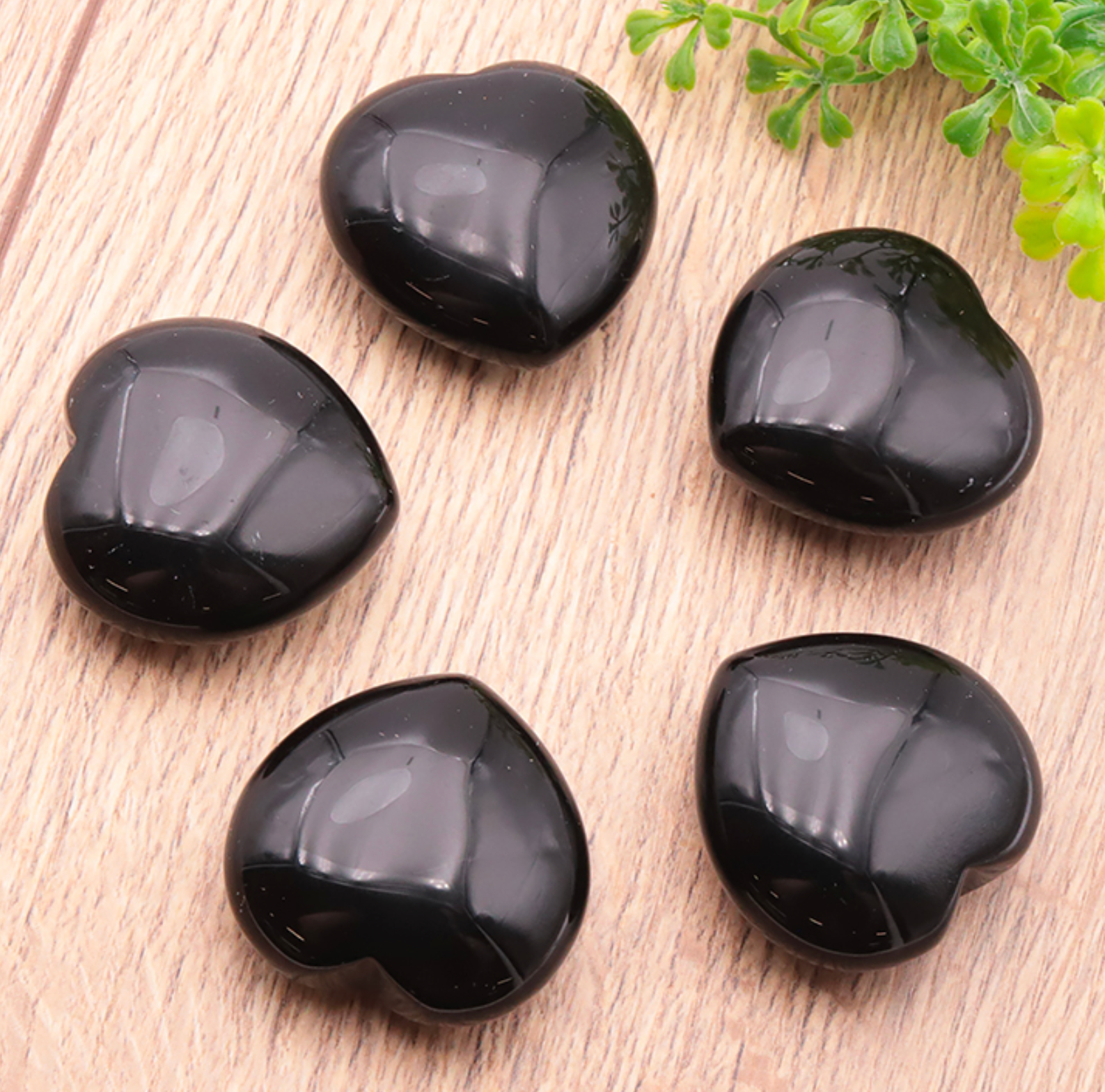 Galet coeur 40mm Obsidienne noire A (1 unité)