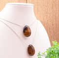 Pendentif pierre percée forme goutte Oeil de tigre AA (1 pièce)