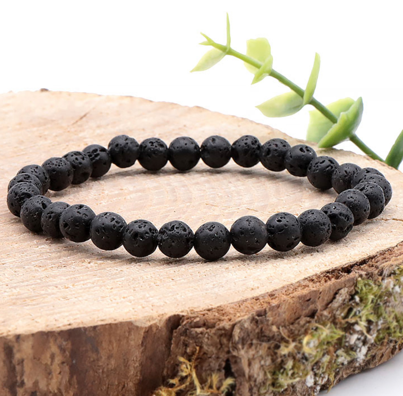 Bracelet boule 06mm Pierre de lave AB