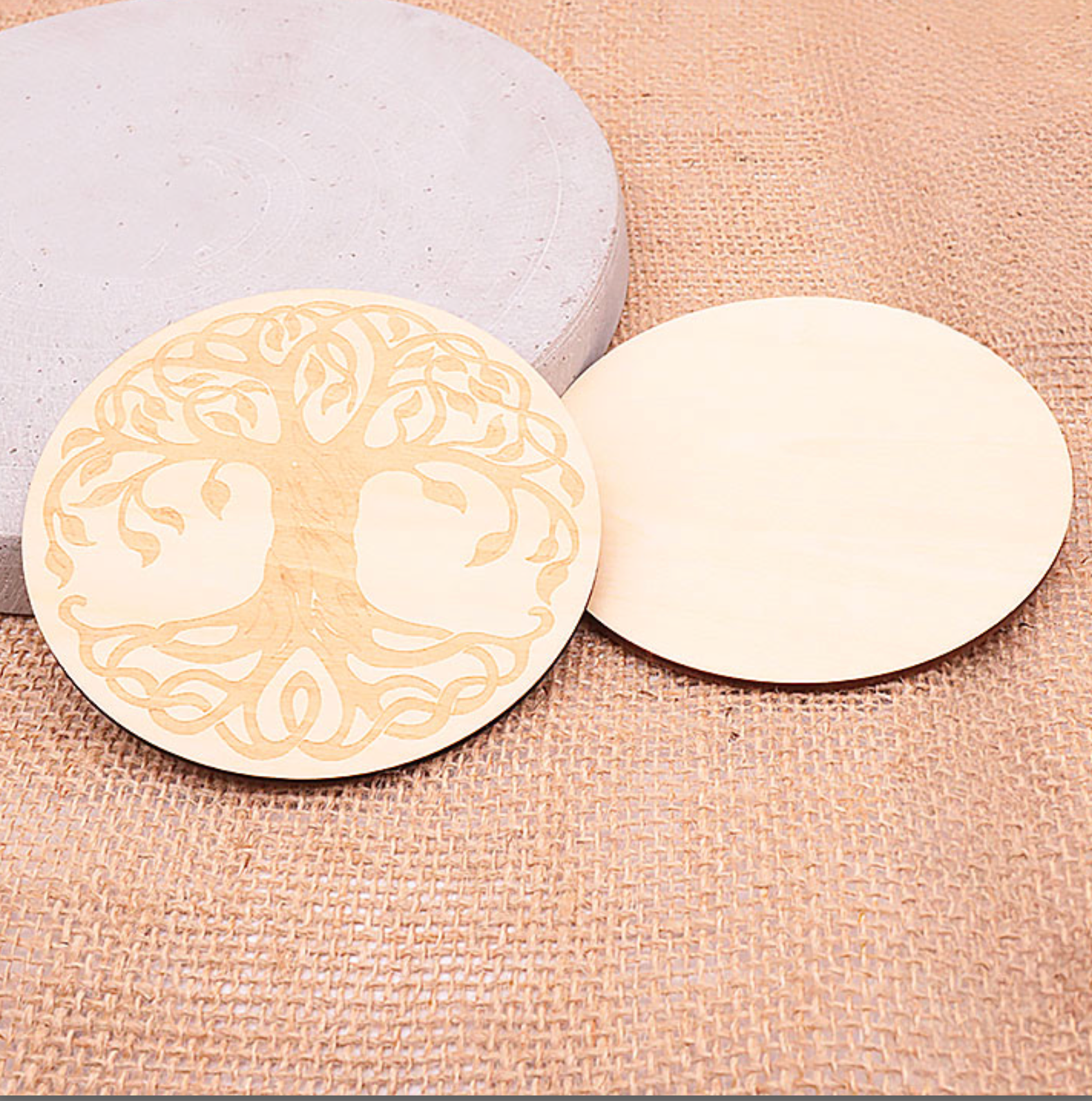 Plaque bois rechargement modèle 01 Arbre de vie 100mm (1 pièce)