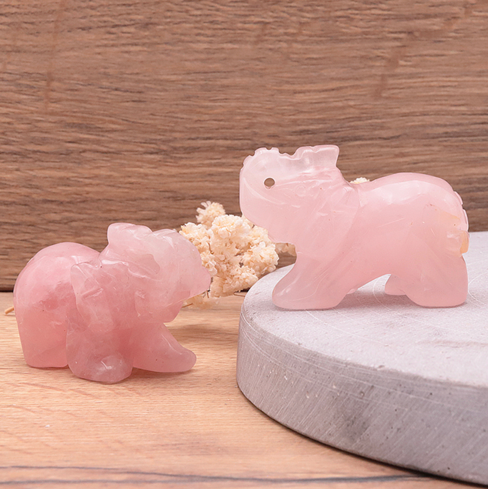 Eléphant 50mm Quartz rose Brésil A (1 pièce)