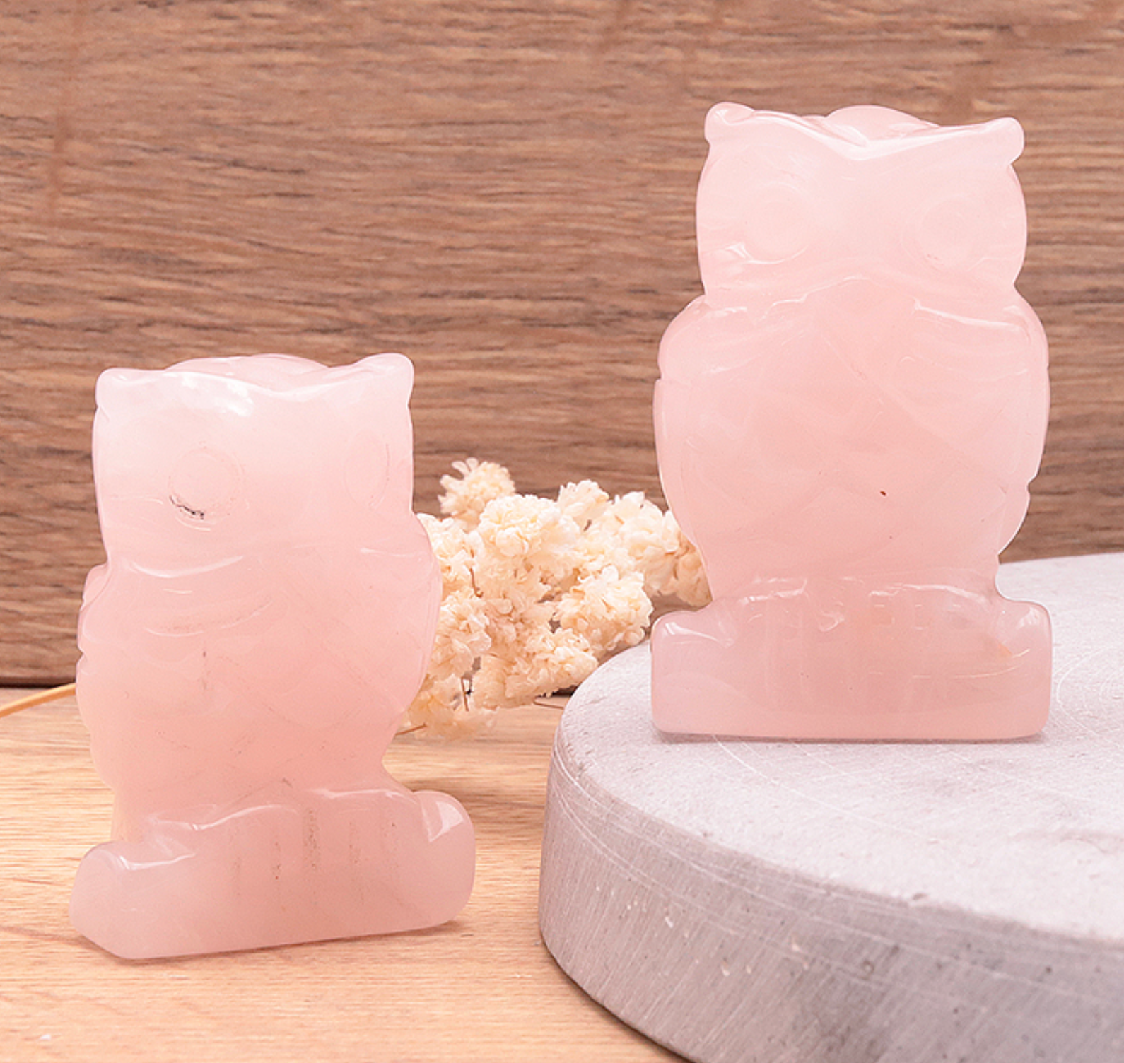 Chouette 50mm Quartz Rose Brésil A (1 pièce)