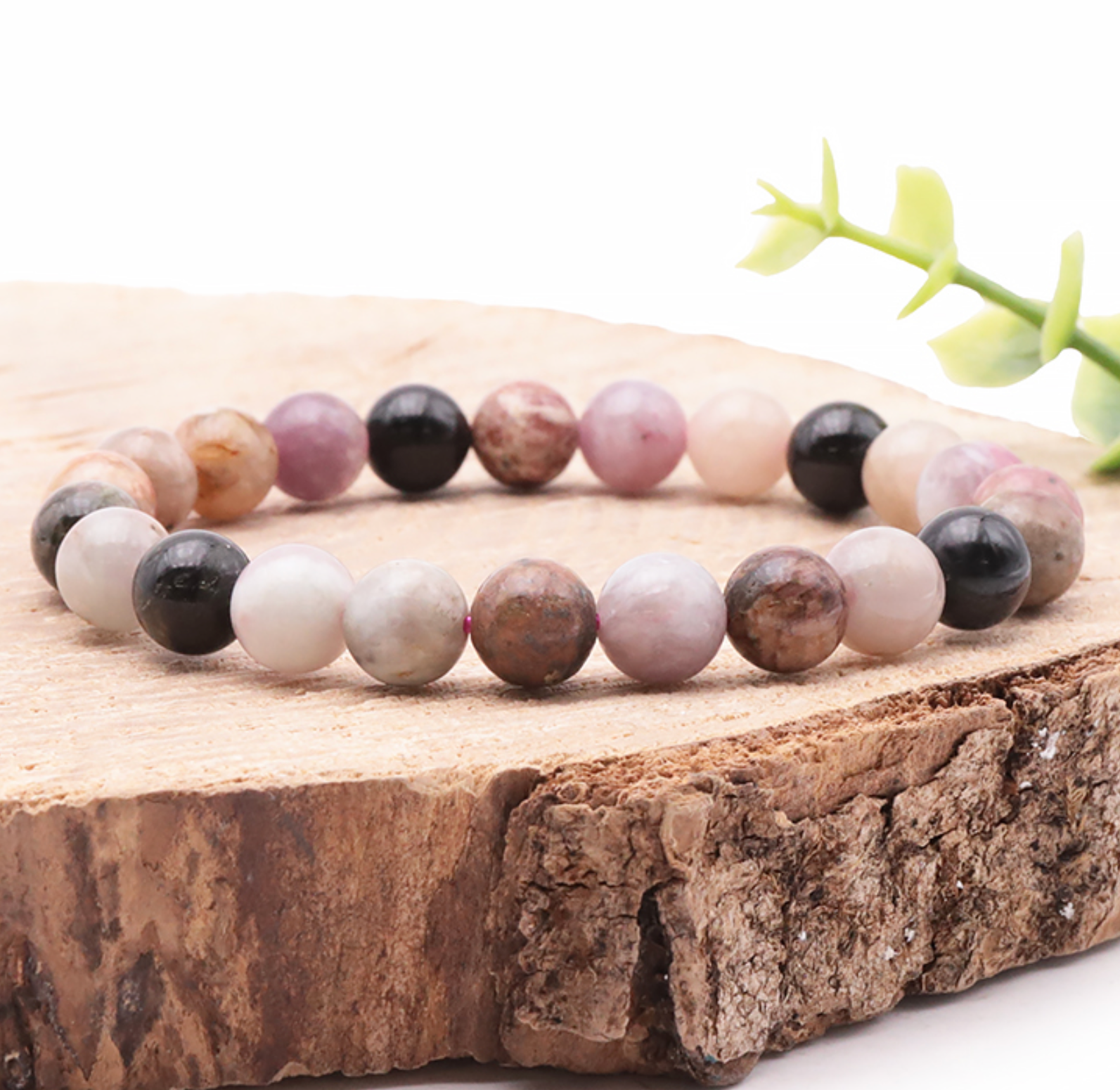 BRACELET BOULE 08MM TOURMALINE MULTICOLORE A+ (07,5-08,5MM)