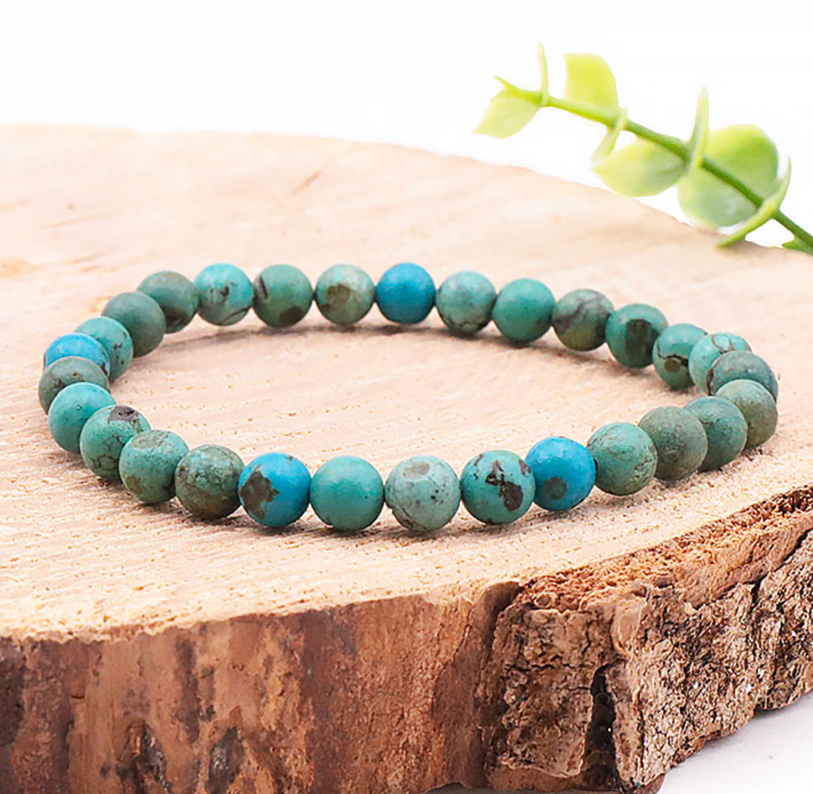 Bracelet boule 06mm Turquoise du Tibet A (06-07mm)