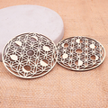 Plaque bois rechargement modèle 03 fleur de vie / phase lunaire creuse decoupée 100mm (1 pièce)