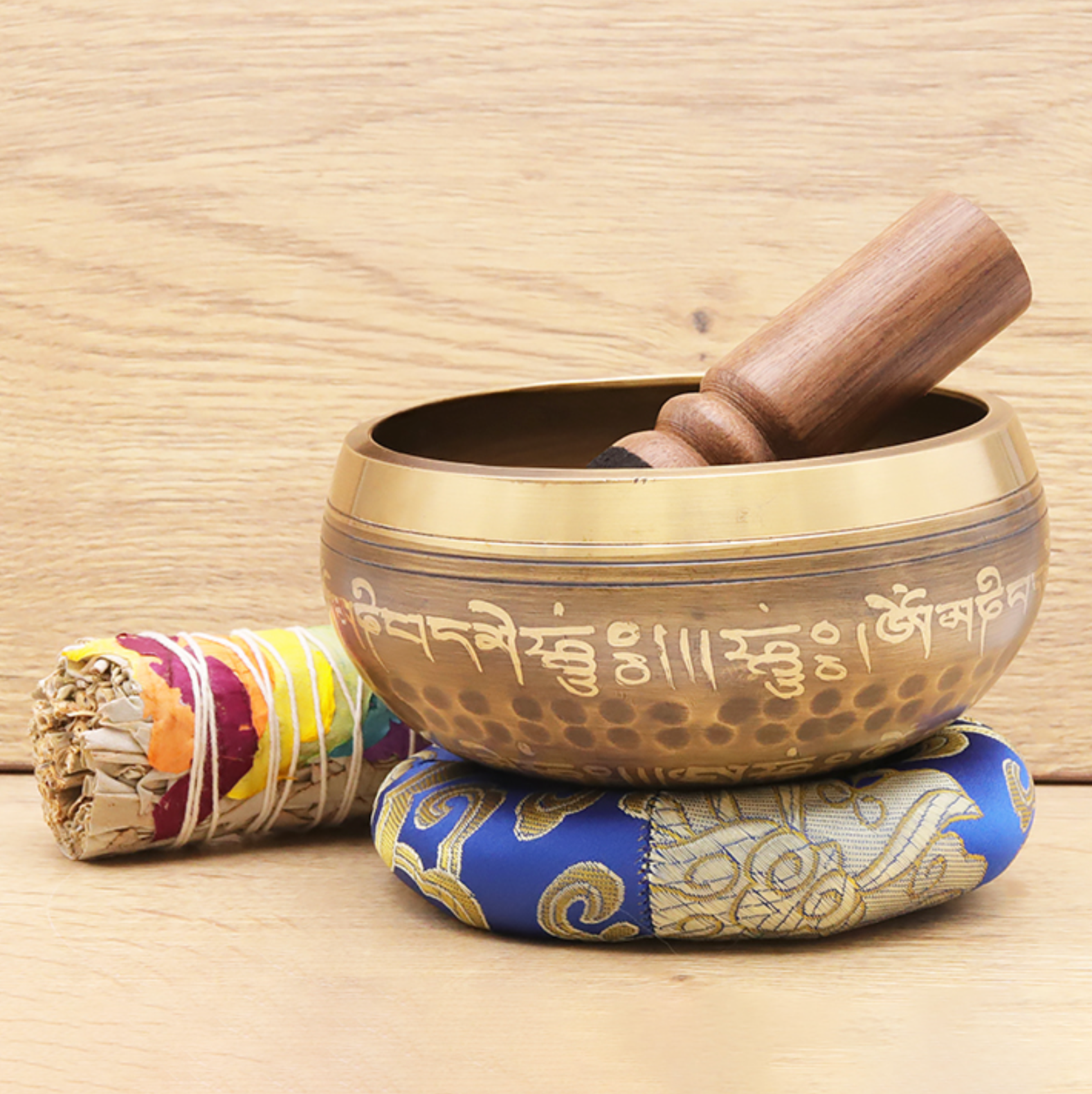BOL CHANTANT du Tibet 110MM OM BOL + COUSSIN + BAGUETTE (1 PIÈCE)