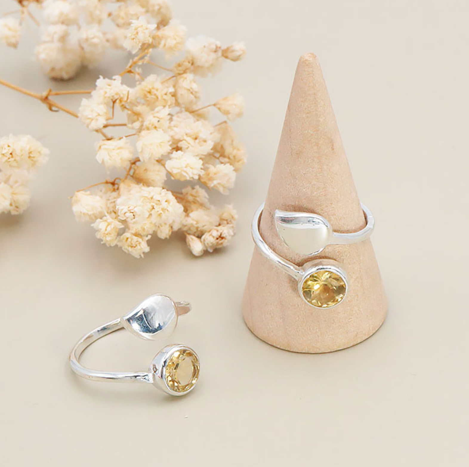 Bague argent 925 modèle 07 citrine facettée AAA (1 pièce)