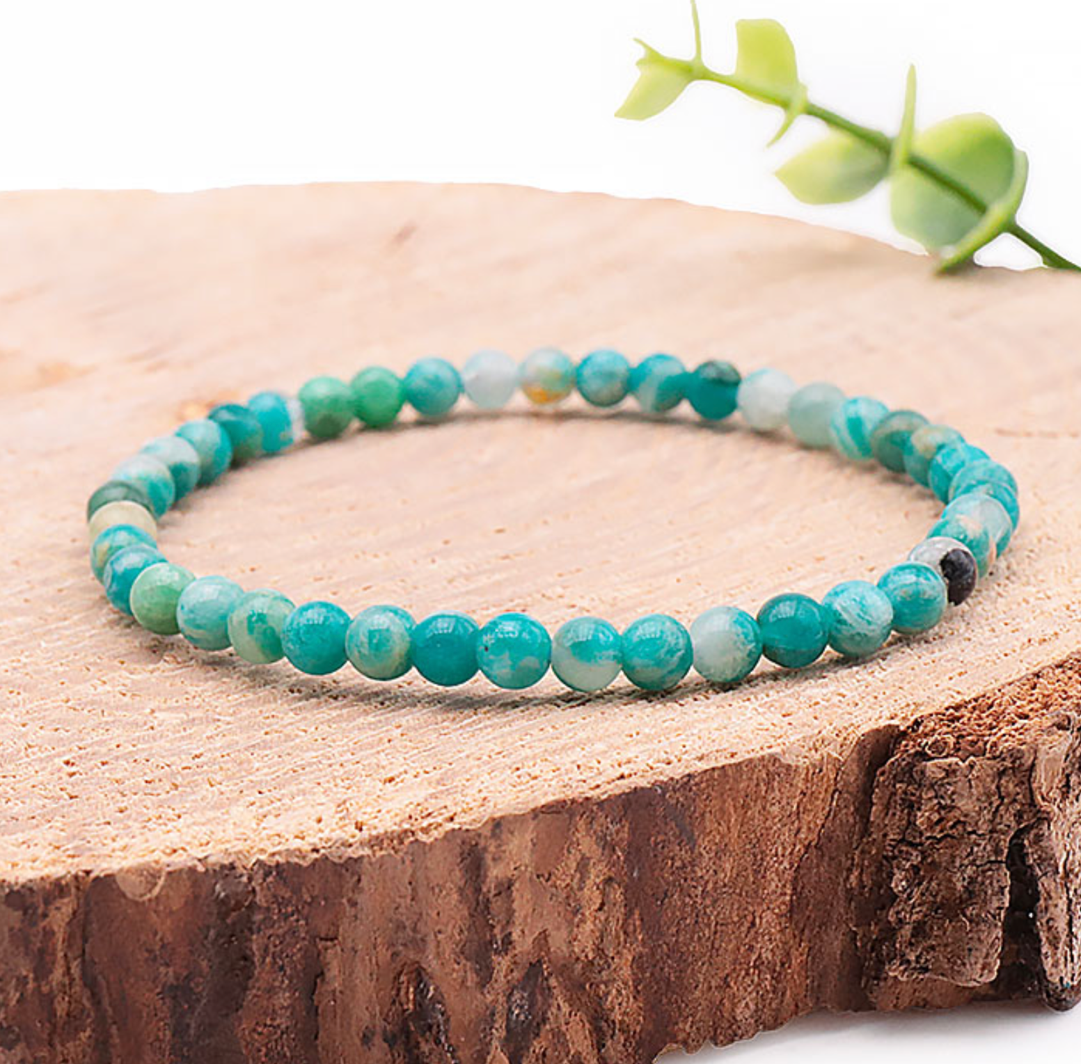Bracelet boule 04mm Amazonite Russie A+
