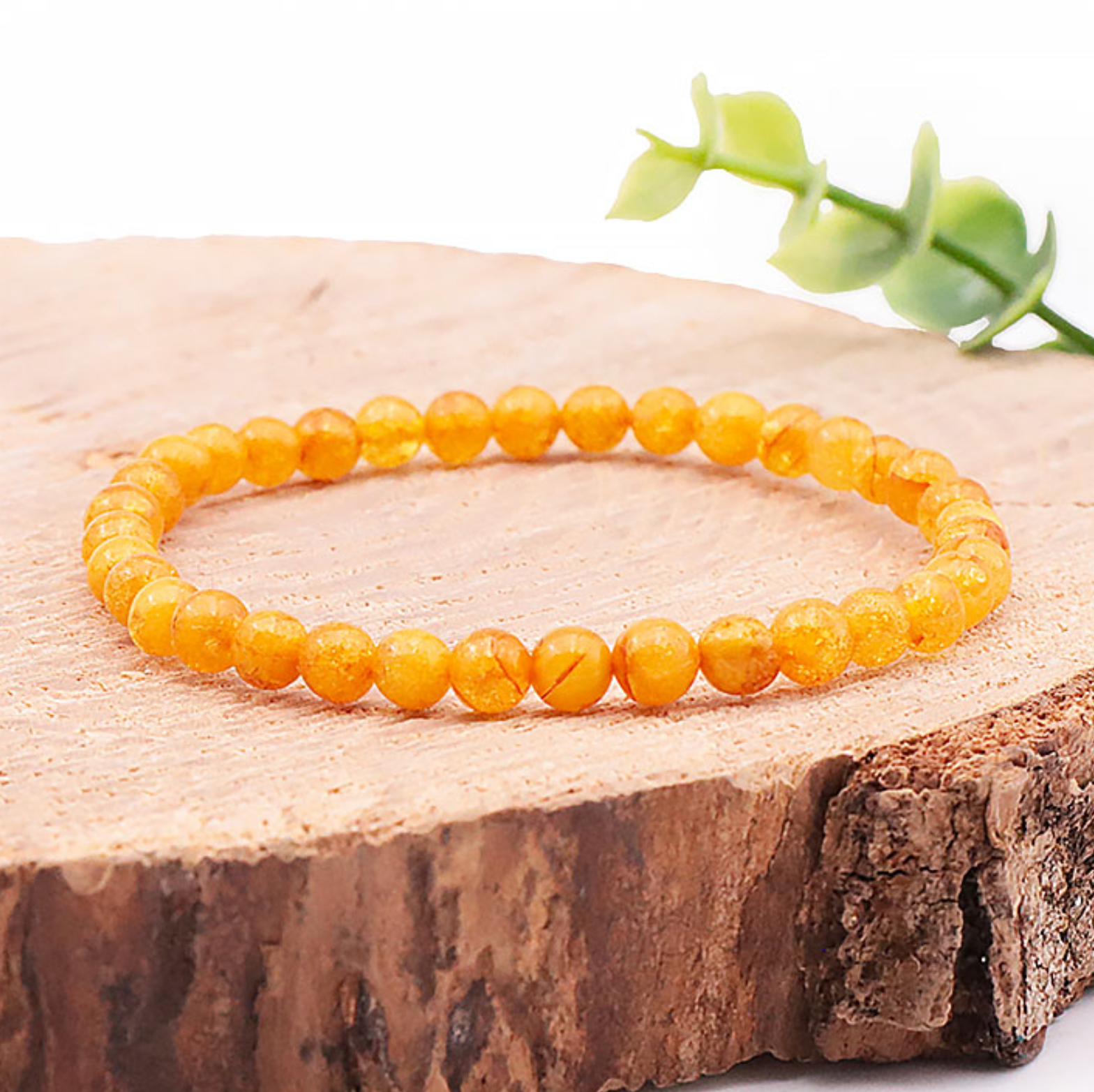 Bracelet boule 04mm ambre miel A (04-05mm)