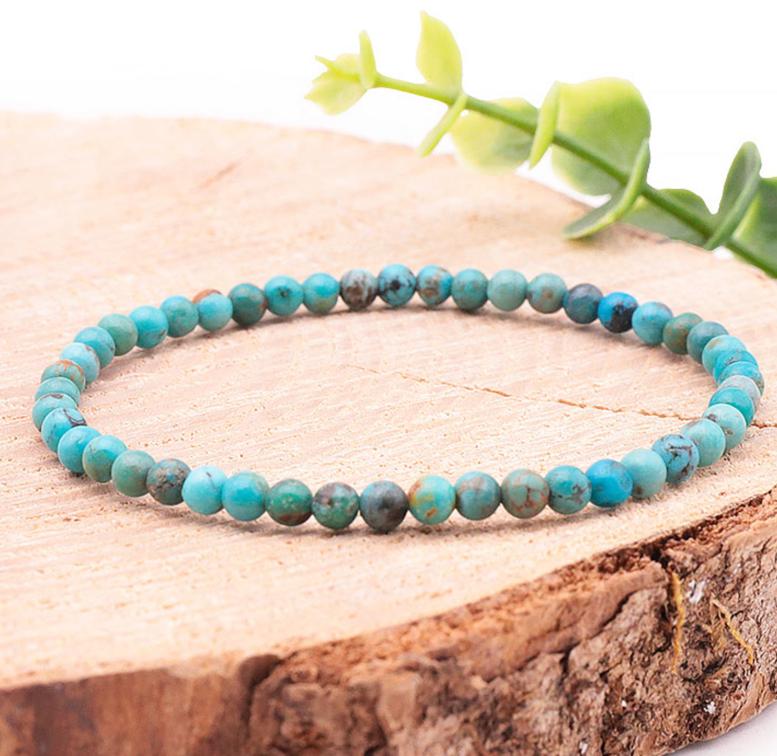 Bracelet boule 04mm Turquoise du Tibet A+