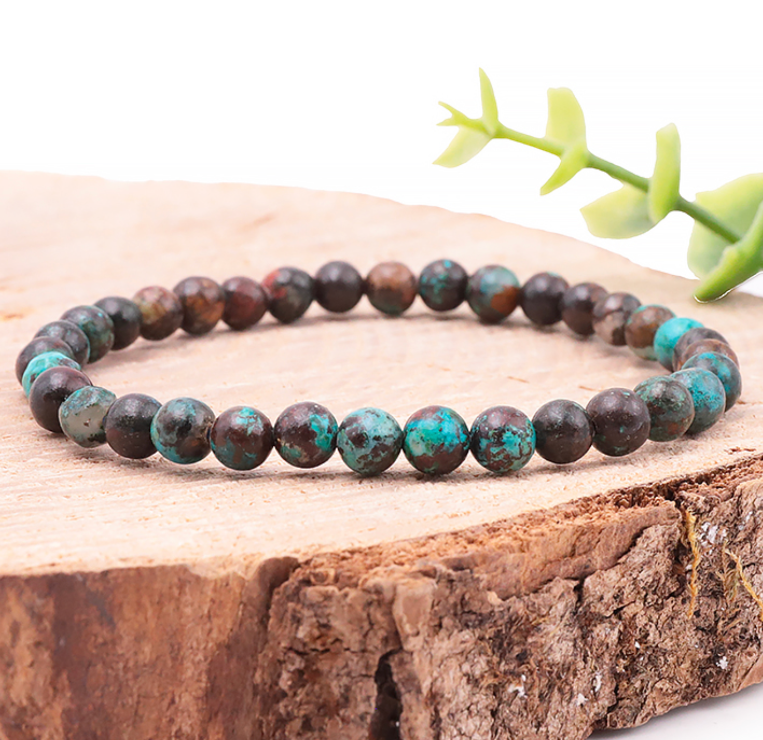 Bracelet boule 06mm Chrysocolle Congo A+