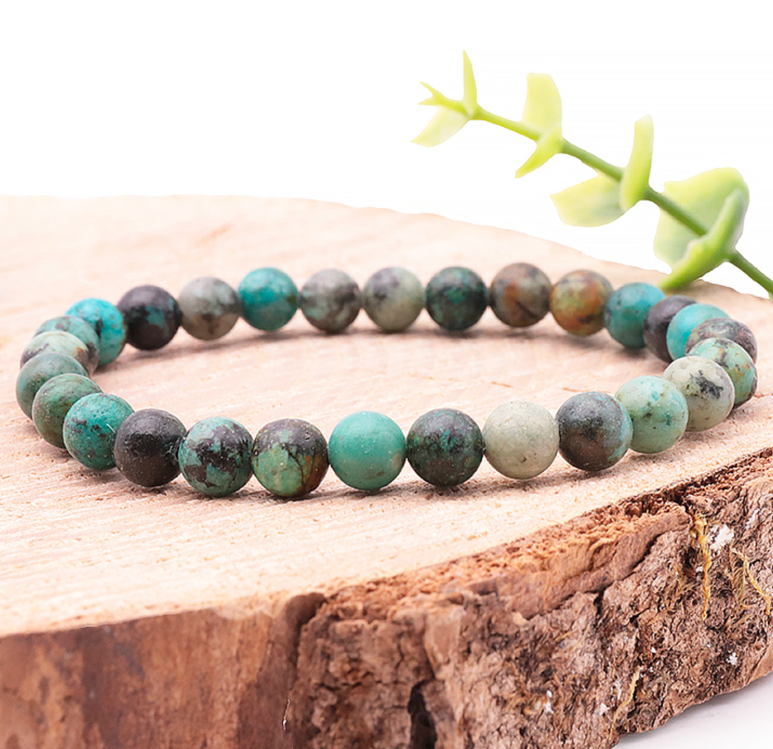 Bracelet boule 06mm turquoise d'Afrique A