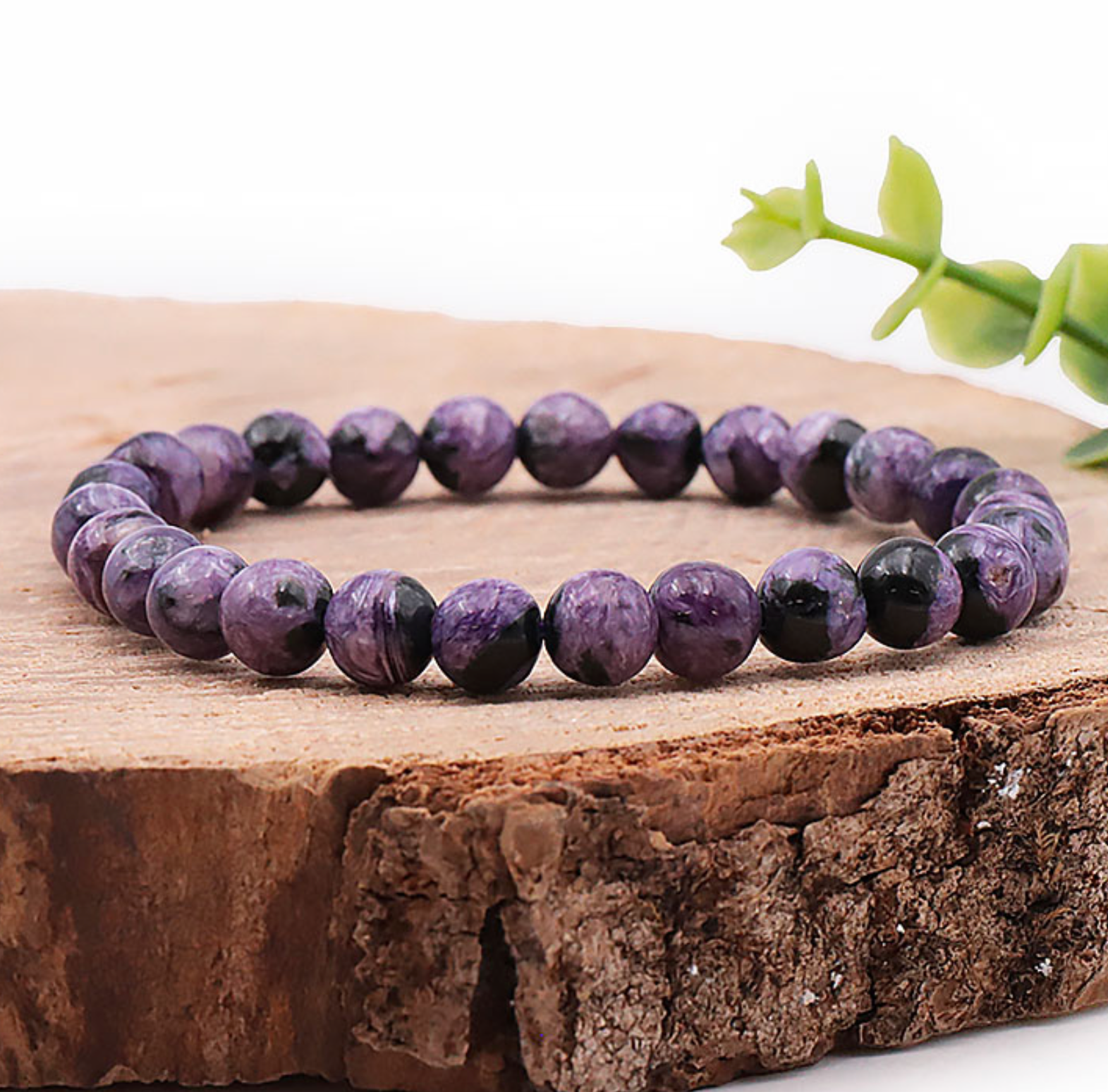 Bracelet boule 08mm Charoïte AA (07-08mm)