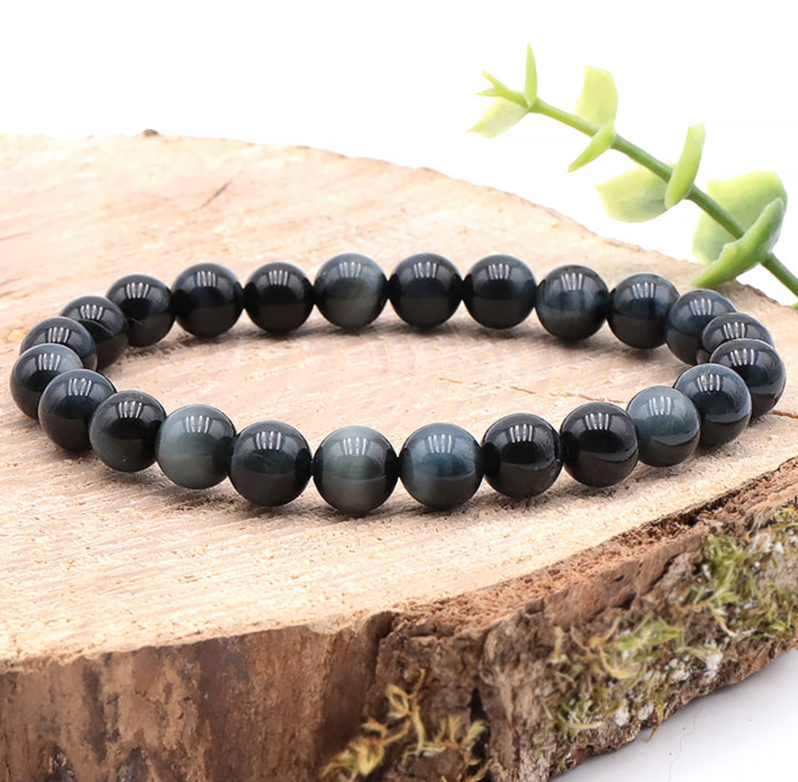 Bracelet boule 08mm Oeil de Faucon AA