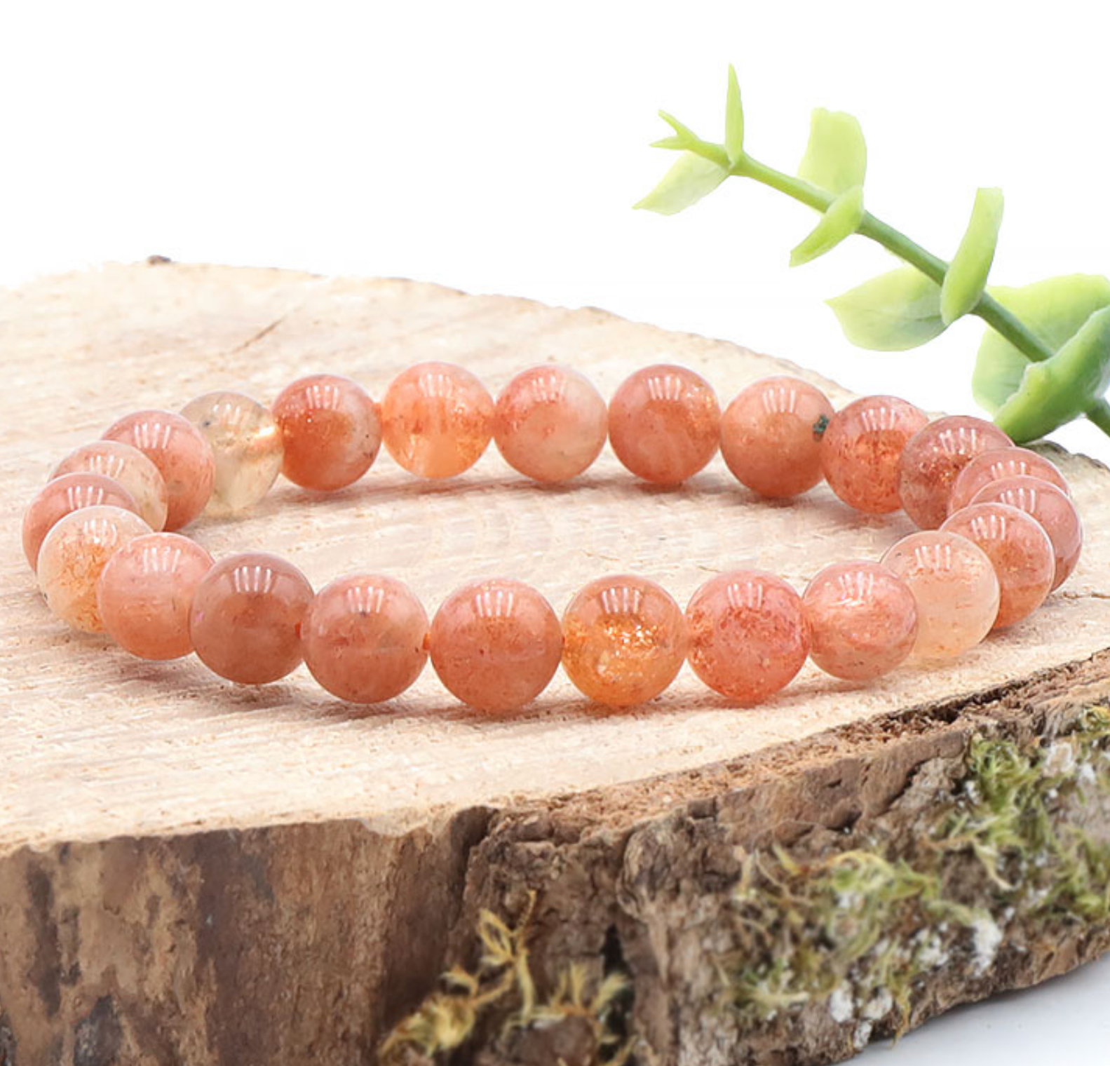 BRACELET BOULE 08MM PIERRE DE SOLEIL AA (07-08MM)