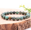 BRACELET BOULE 08MM TURQUOISE D'AFRIQUE A