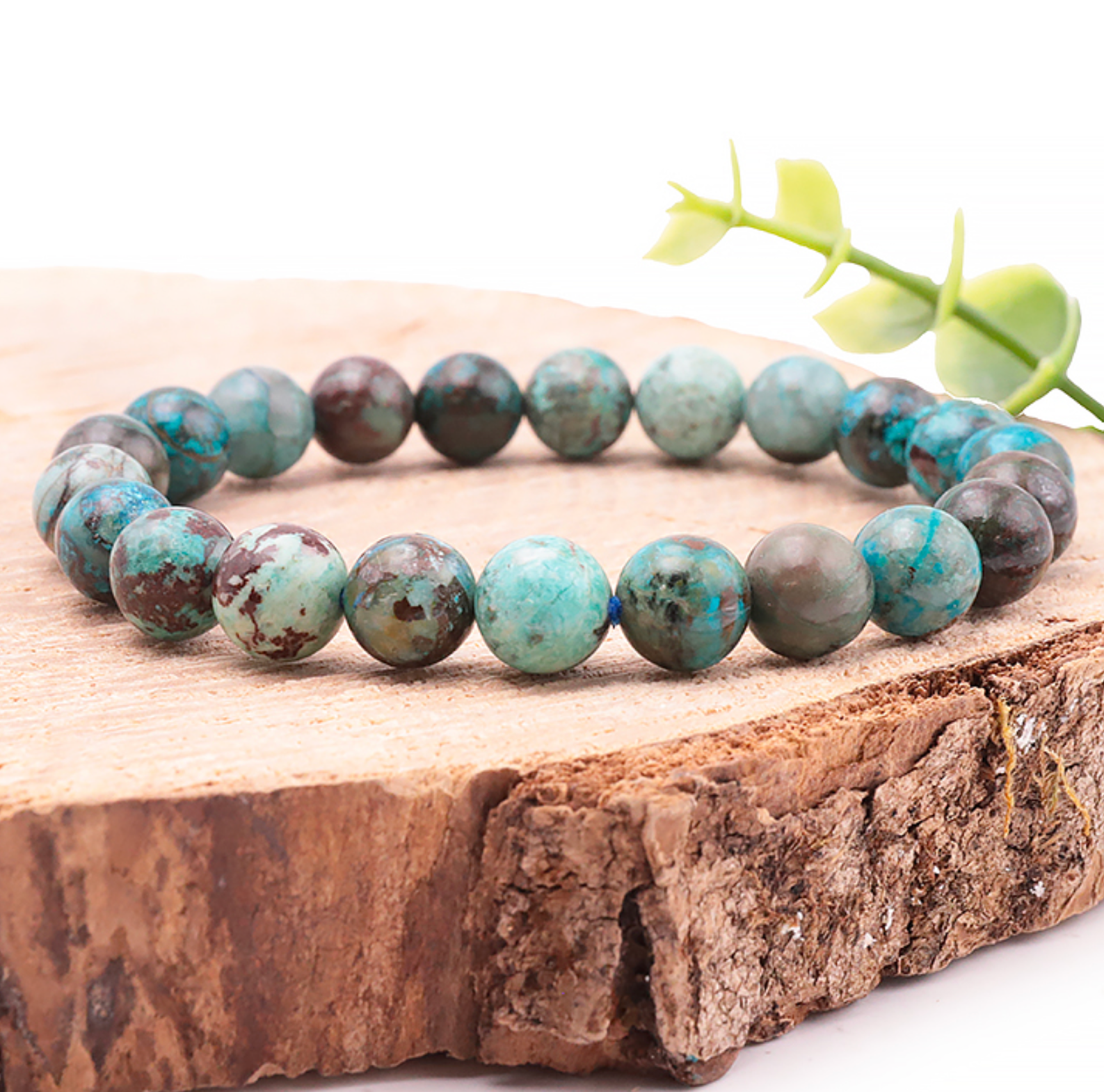Bracelet boule 10mm Chrysocolle Pérou A (09-10mm)