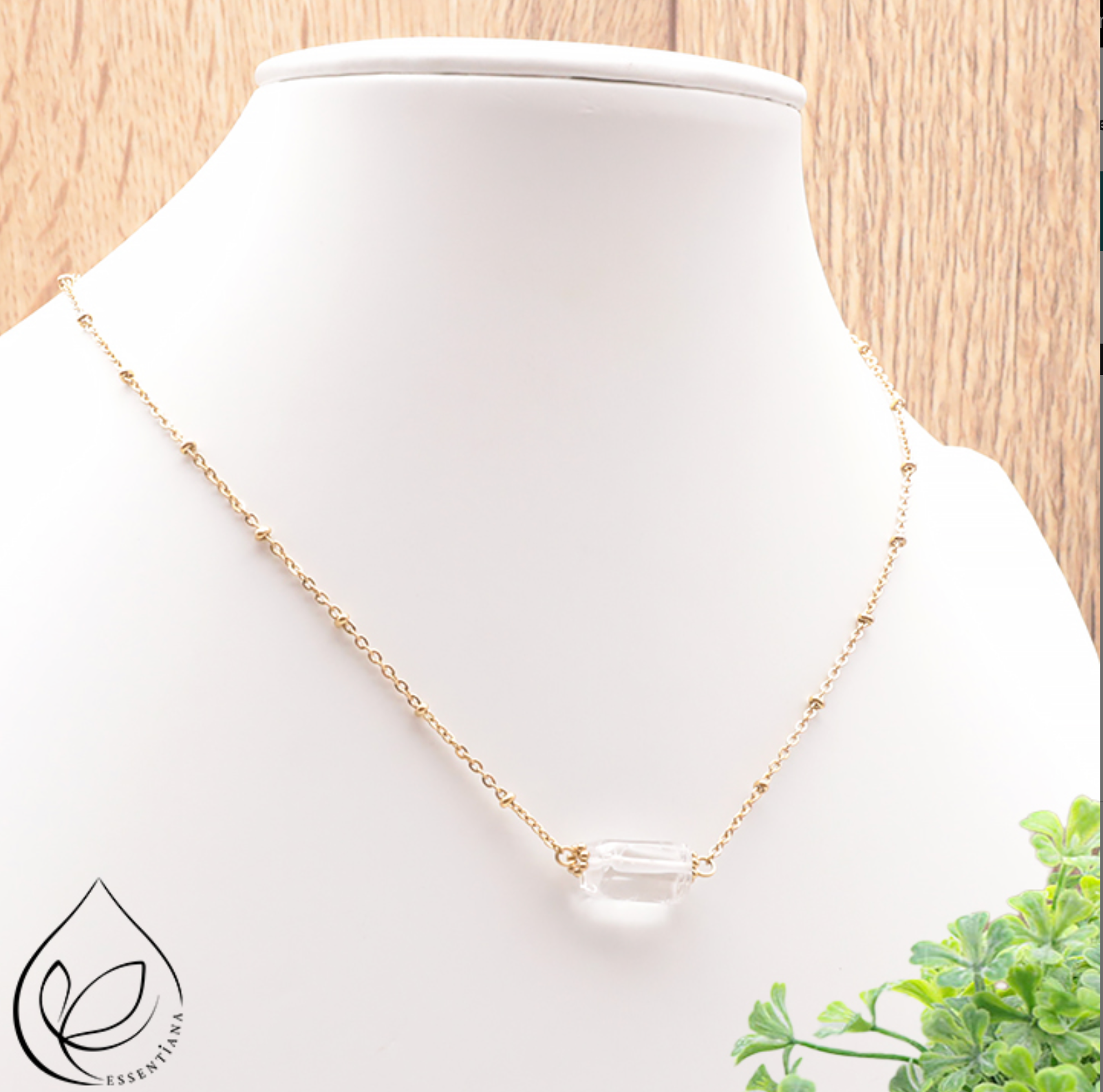 Collier Cléa doré Cristal de roche A