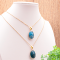 Pendentif serti ovale Apatite bleue A (1 pièce)