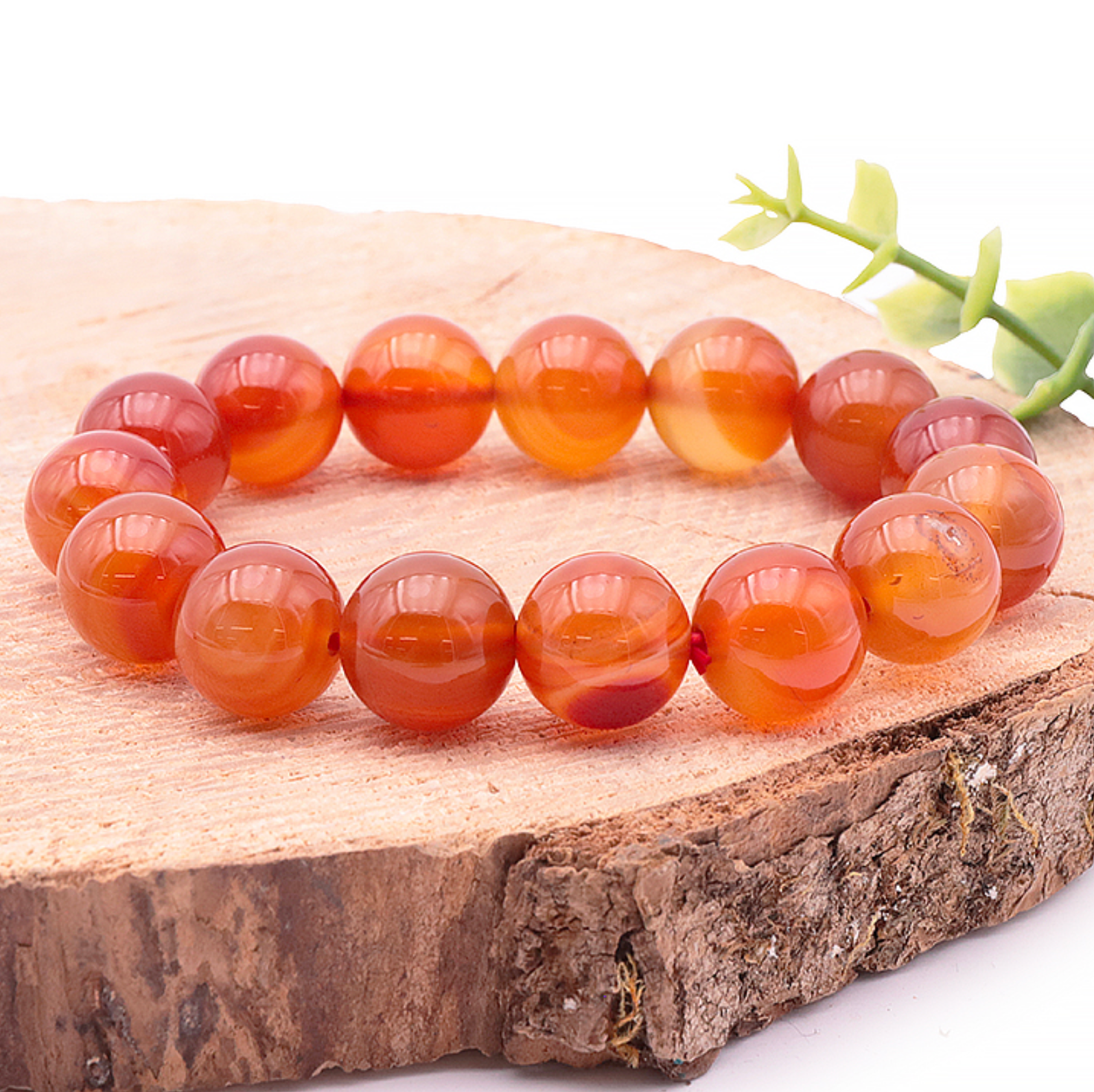 Bracelet boule 14mm Cornaline A