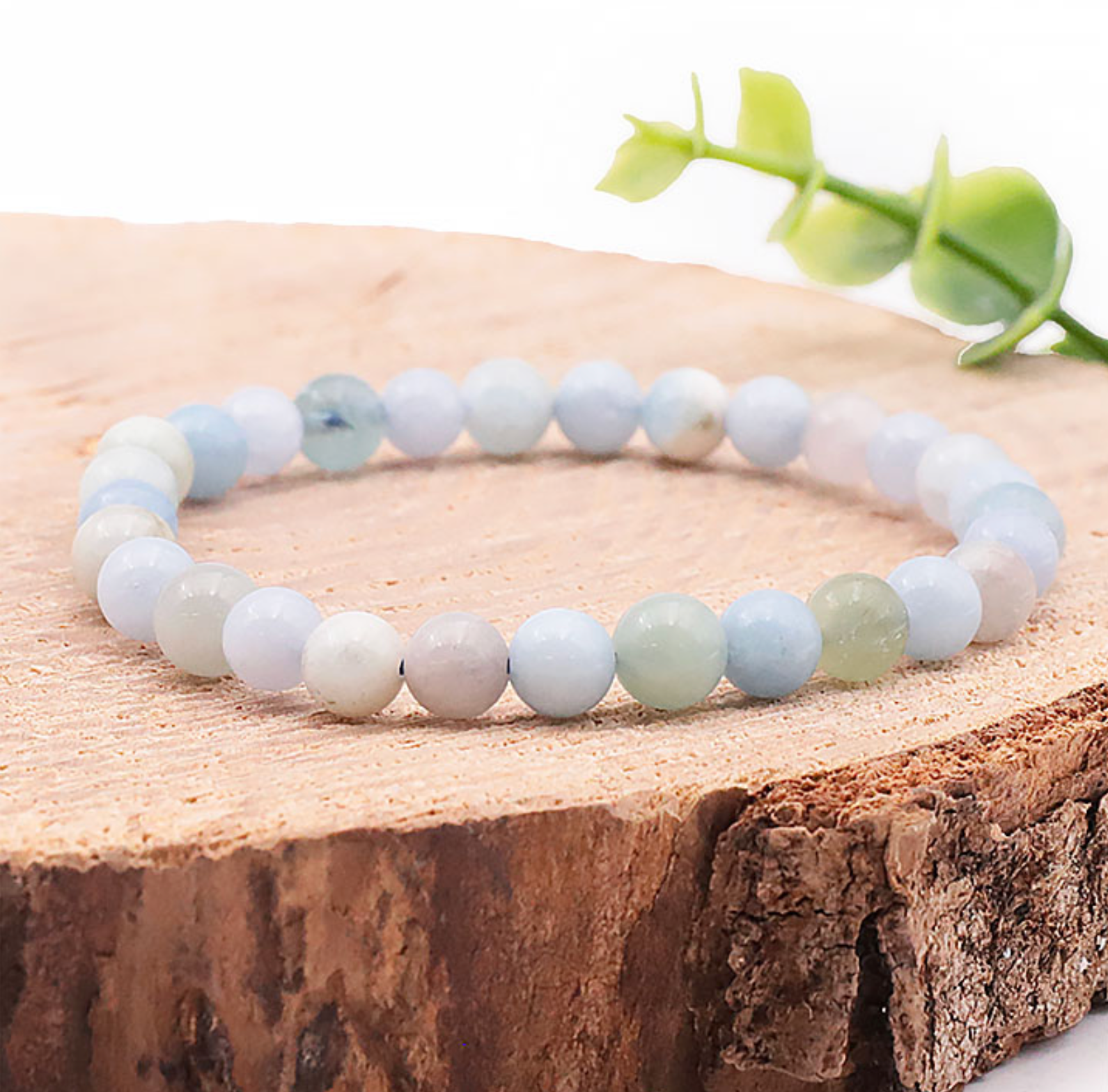 Bracelet boule 06mm Aigue marine multicolore Brésil A