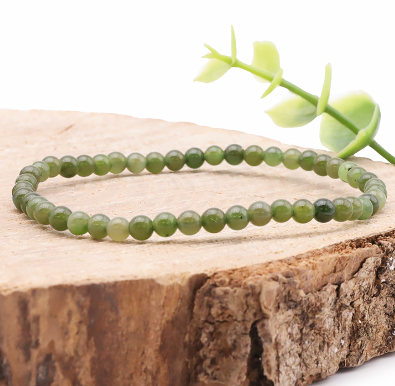 Bracelet boule 04mm Jade néphrite AA
