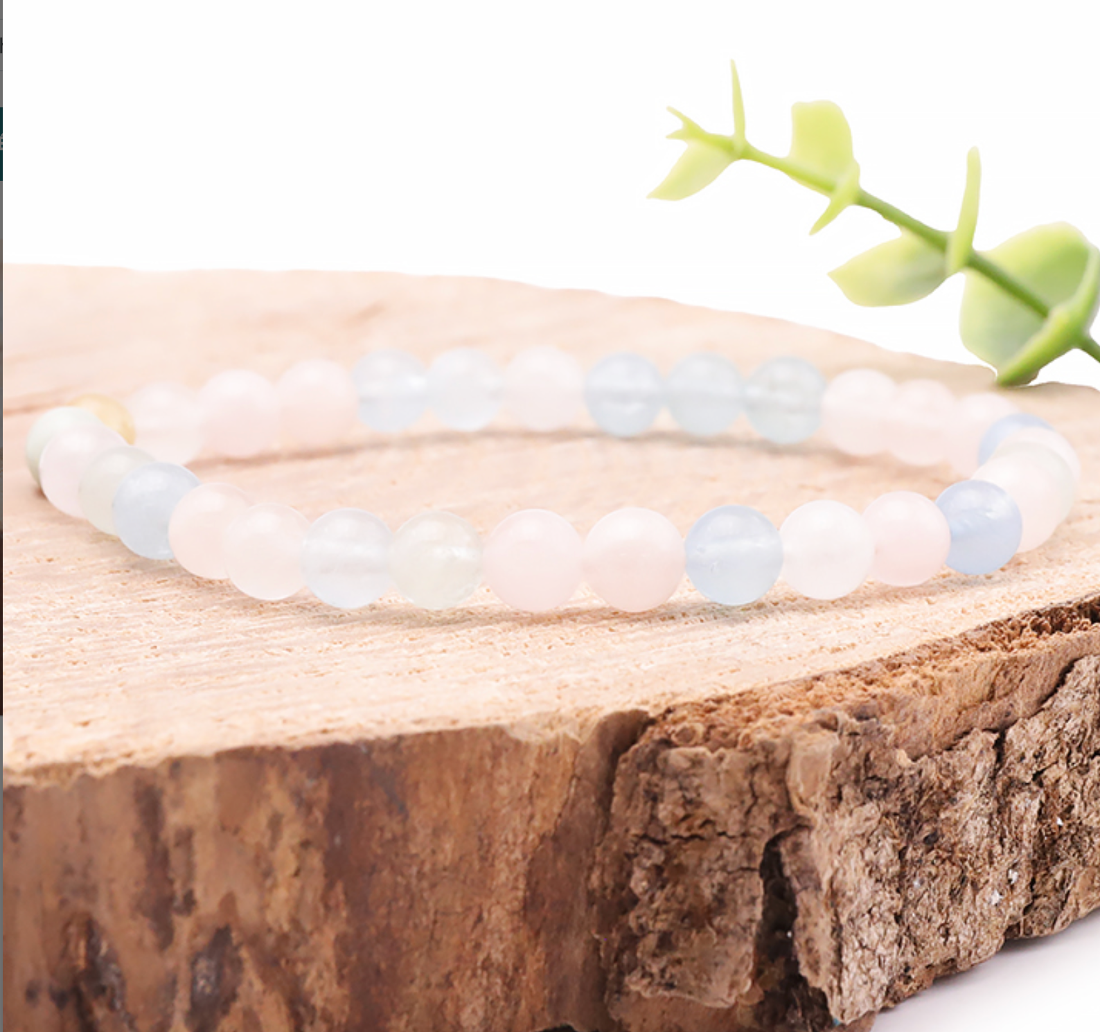 Bracelet boule 06mm Béryls naturel AA