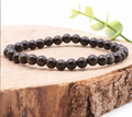 Bracelet boule 06mm Obsidienne dorée AA