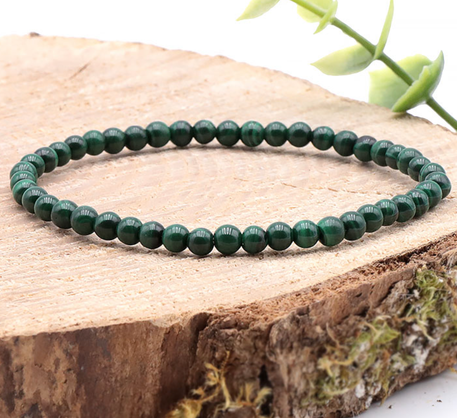 Bracelet boule 04mm Malachite AA