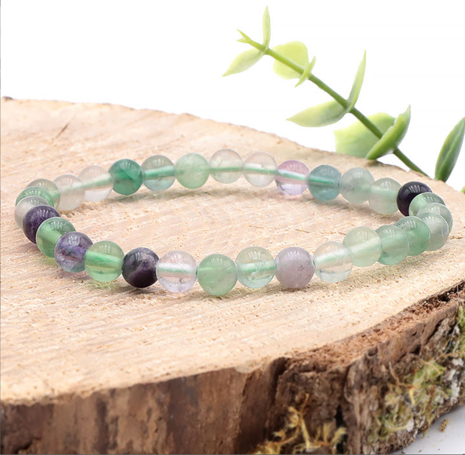 Bracelet boule 06mm Fluorine multicolore A