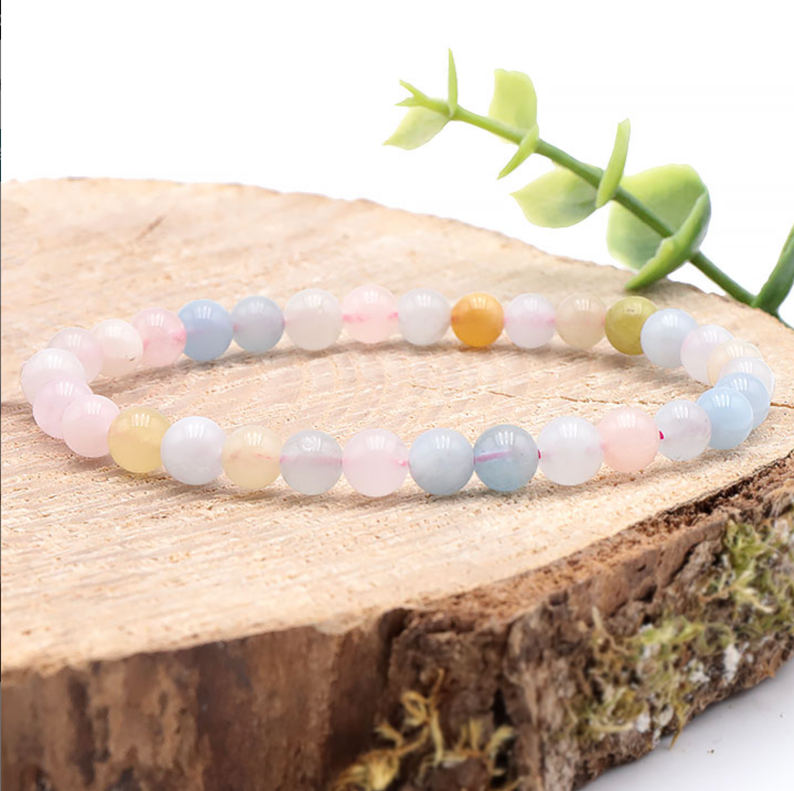 Bracelet boule 06mm Béryls naturel A