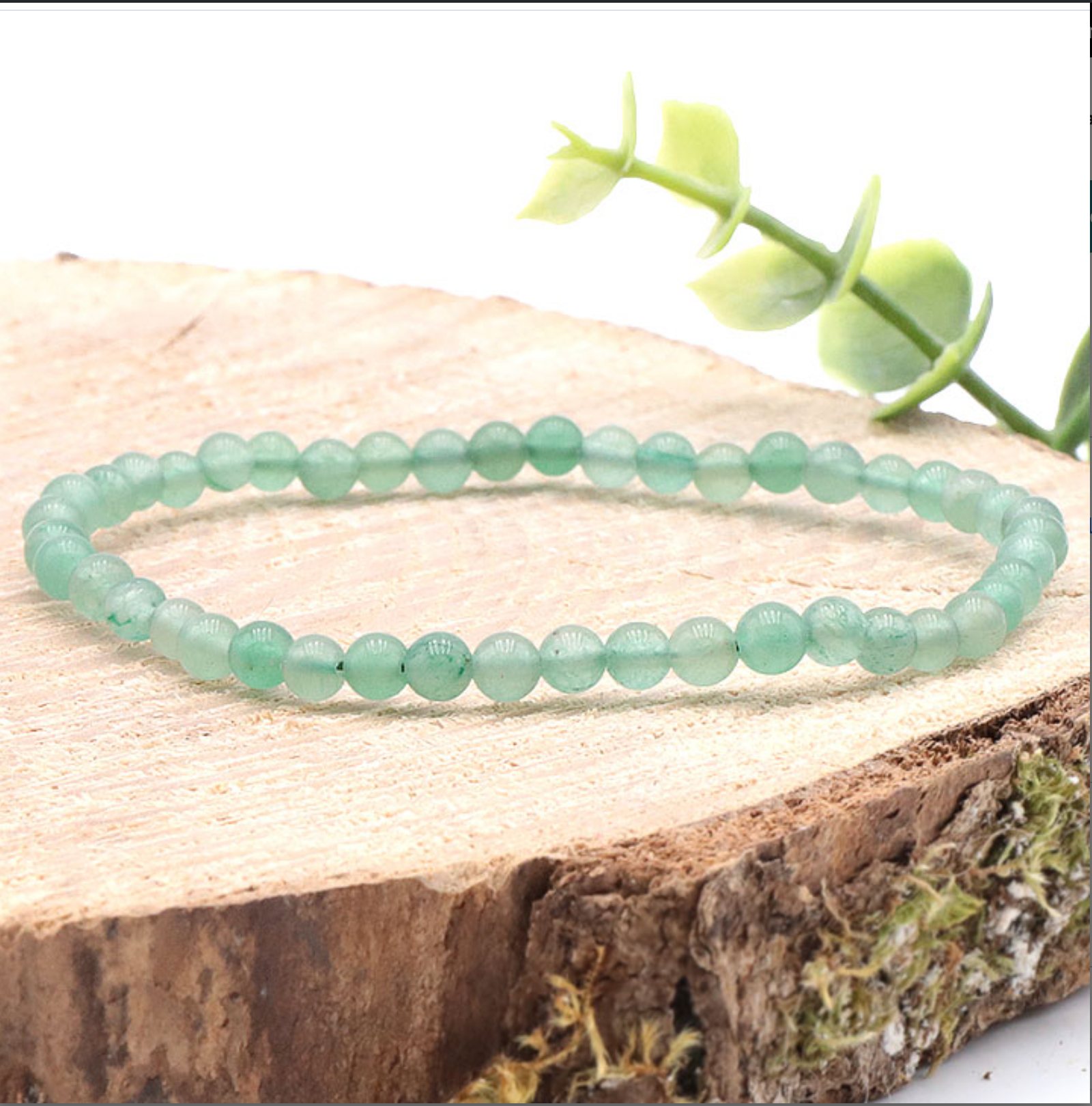 Bracelet boule 04mm Aventurine verte A