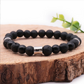 Bracelet Kahel argenté Onyx, Pierre de lave A