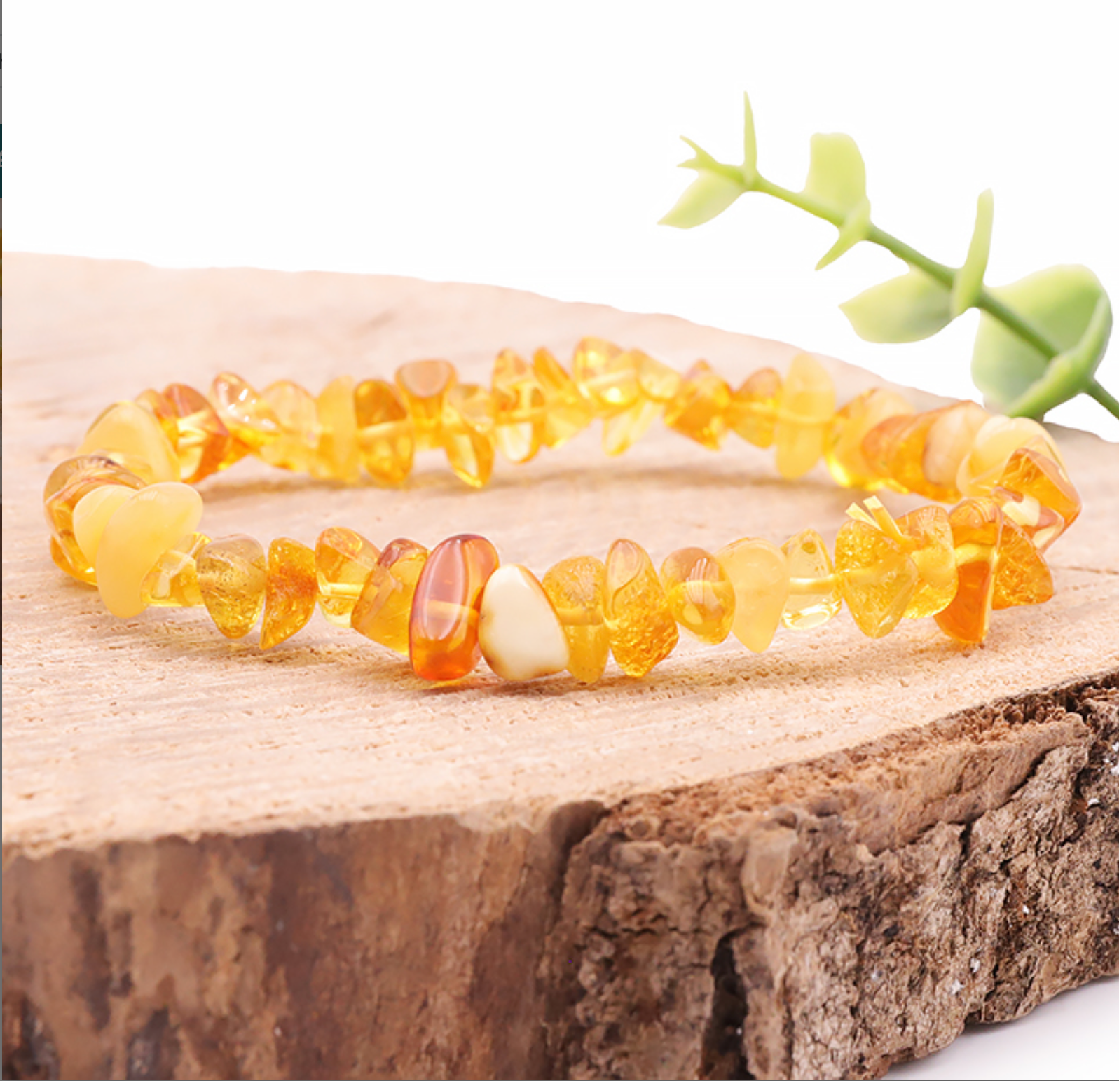 Bracelet baroque Ambre jaune A+
