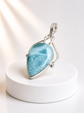 Pendentif Médaillon goutte Larimar Qualité AAA Extra Argent République dominicaine (Copie)