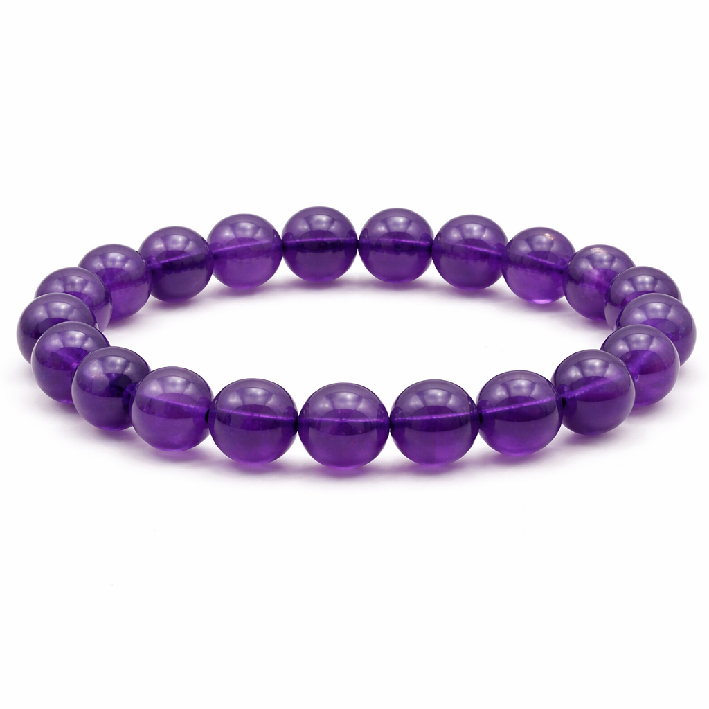 BRACELET BOULE 08MM AMÉTHYSTE BRÉSIL AAA