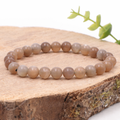Bracelet boule 10mm Pierre de lune brune AA (09,5-10,5mm)