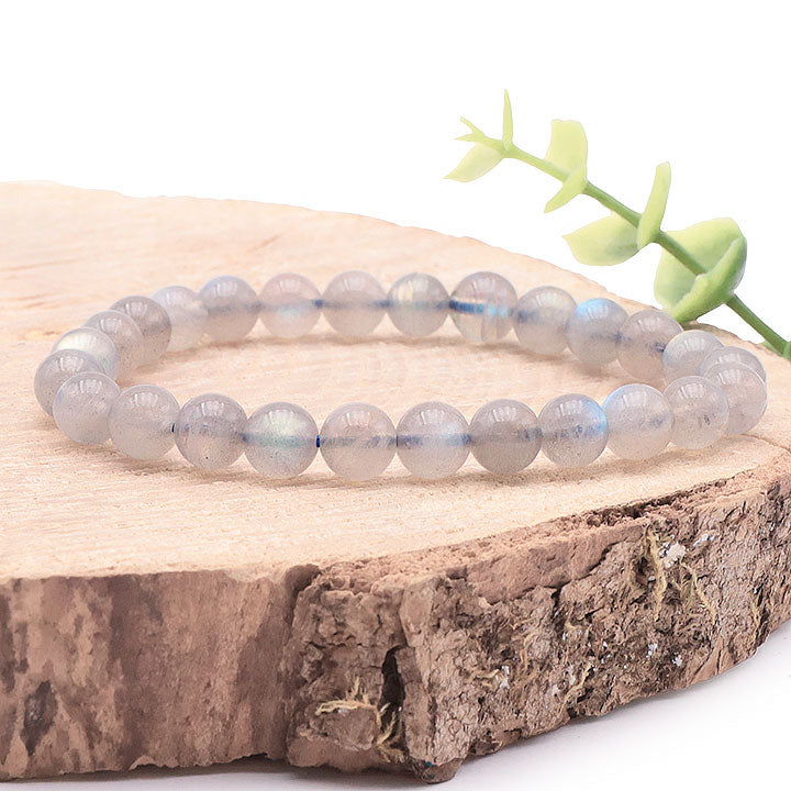Bracelet boule 08mm Labradorite AA+ (07,5-08,5mm) (taille 2)