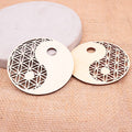 Plaque bois rechargement modèle 05 fleur de vie / Ying Yang 100mm (1 pièce)