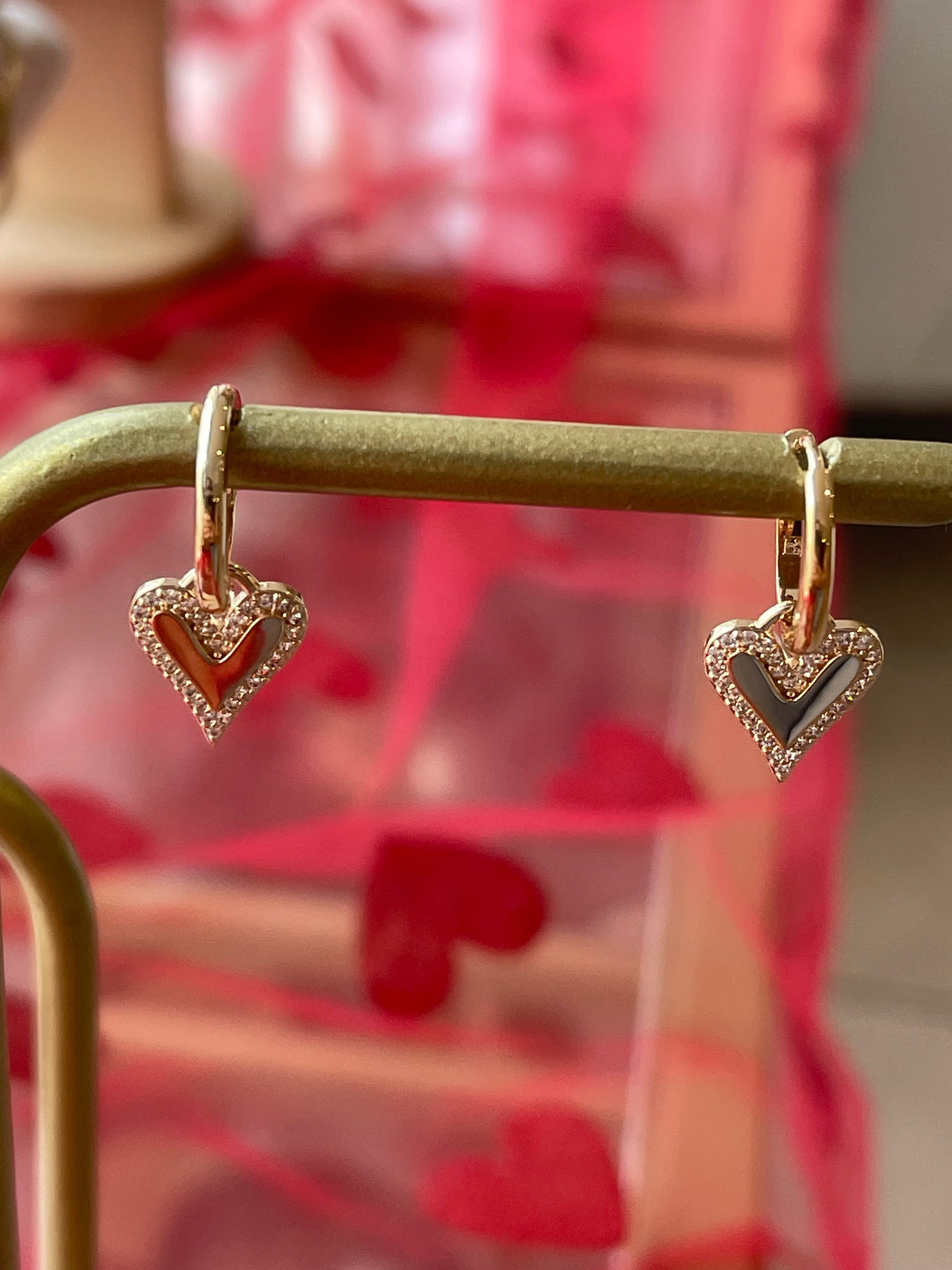 BOUCLES D'OREILLES Coeur Plaqué or