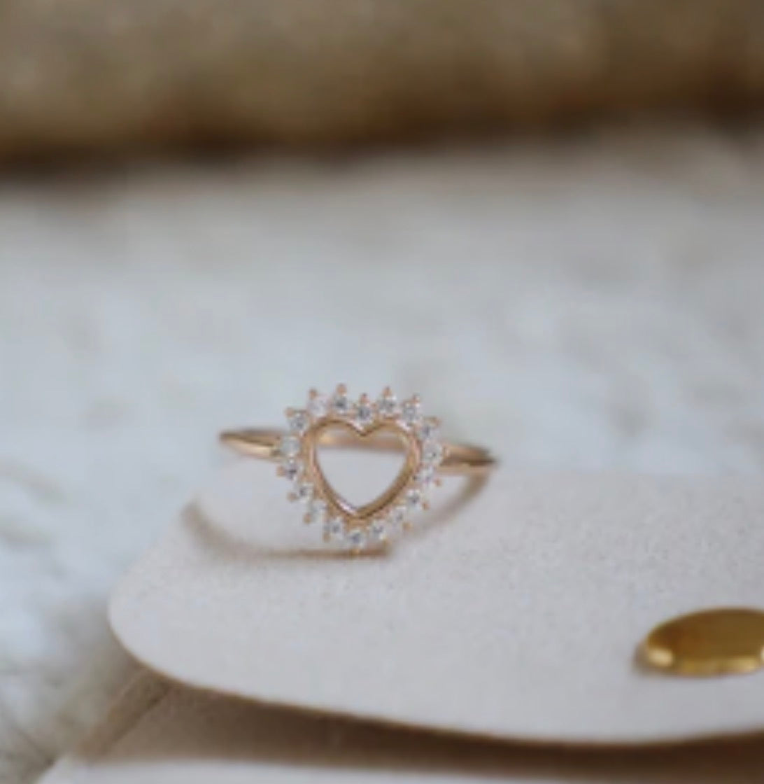 BAGUE Coeur - T58 argent 925