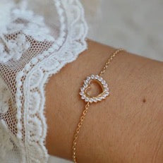 BRACELET • Coeur • - Plaqué or
