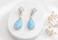 Boucles d'oreilles Larimar tortue en Argent