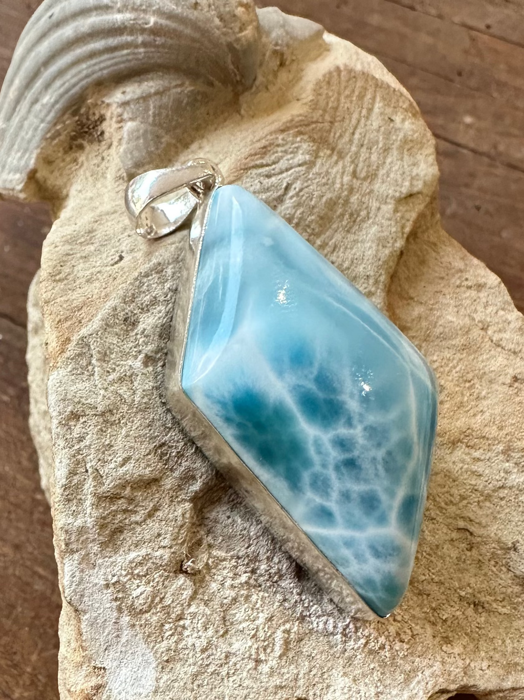 Pendentif Larimar République Dominicaine Qualité AAA Extra