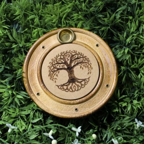 Brûleur d' encens en bois Arbre de vie 10 cm