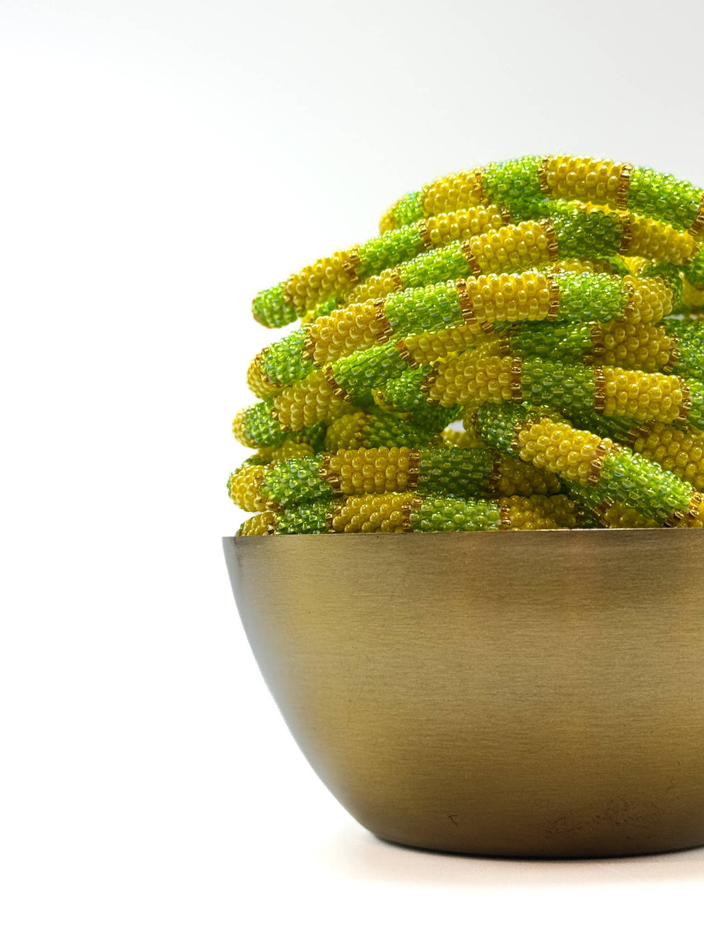 Bracelet népalais E55 vert jaune