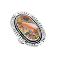 Bague texturée en argent sterling 925 avec Turquoise Oyster