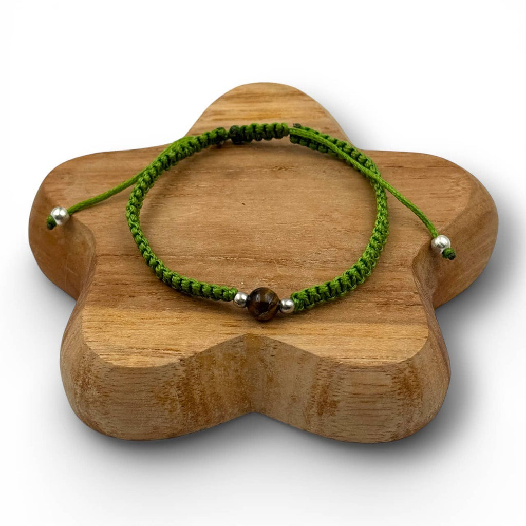 Bracelet tissé façon macramé HOMME - Green 02 Vert